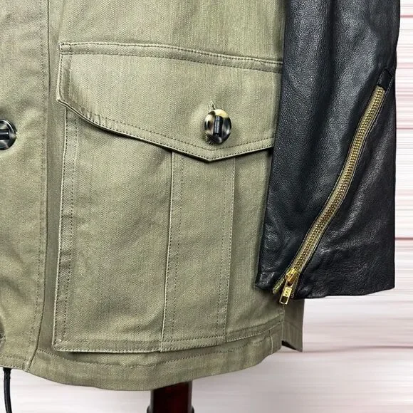 MACKAGE Montreal Zip Front Hooded Jacket with Leather Sleeves Removable Lining M - Picture 11 of 15